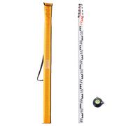 VEVOR Tige de mesure télescopique métrique 5 m, mire télescopique de mesure double face en cm/mm règle en alliage d'aluminium avec niveau à bulle et sac de transport pour mesurer maisons, murs, sols