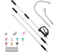 VEVOR Tige télescopique pour nettoyeur haute pression 2775 mm 3 pièces, rallonges pour nettoyeur haute pression 276 bars, avec 7 buses, adaptateur de tuyau, sangle de transport et sac de rangement, po
