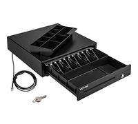 VEVOR Tiroir-Caisse Enregistreuse 41 cm Tiroir-Caisse Manuel et Automatique Compartiments 5 Billets 8 Pièces Tiroir de Caisse Enregistreuse Port RJ11/RJ12 Billets Monnaie POS Restaurant Supermarché