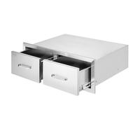 VEVOR Tiroir de Cuisine Extérieur 76,2 x 50,8 x 25,4 cm à Double Accès en Acier Inoxydable avec Poignée Encastrée