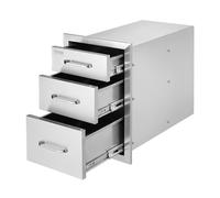 VEVOR 3 tiroirs BBQ Tiroirs 36X51cm Barbecue Gaz Acier inoxydable