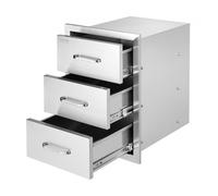 VEVOR Tiroirs de Cuisine d'Extérieur 40 x 45 x 55 cm, Tiroirs de Barbecue à Triple Accès avec Poignée en Acier Inoxydable, Tiroirs de l'Îlot BBQ pour Cuisines d'Extérieur, Station de Gril de Patio