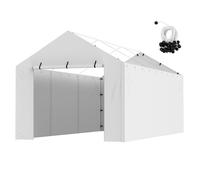 VEVOR Toile d'auvent remplacement abri voiture 6,1×3 m imperméable anti-UV blanc élastiques à billes