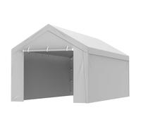 VEVOR Toile d'auvent de rechange pour abri de voiture, 6,1 x 3 m, bâche de garage top+paroi latérale, imperméable et protégée contre UV, installation facile élastiques à boule, gris (cadre non inclus)