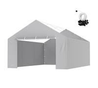 VEVOR Toile d'auvent de rechange pour abri de voiture, 6,1x4 m, bâche de garage paroi latérale, imperméable protégée contre UV, installation facile élastiques à billes, gris (haut et cadre non inclus)