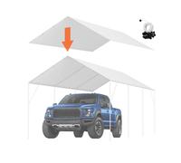 VEVOR Toile d'auvent de remplacement abri de voiture 6,1 x 3 m couverture blanc