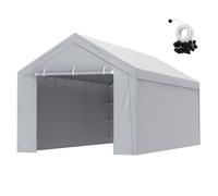 Toile de rechange abri voiture avec parois latérales 6,1x3 m Gris PE 210g/180g Imperméable UV