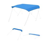 VEVOR Toile de Bimini à 4 Arceaux, Toile de Rechange pour Taud de Soleil 271x244 cm, pour Bateau, Bâche de Bimini en 600D de Qualité Marine Imperméable à Fourreaux Zippés, sans Armature, Bleu