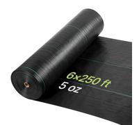 VEVOR Toile de Paillage 1,8x76,2 m Bâche Anti Mauvaise Herbe 168 g/m² Géotextile Anti Repousse Tissé PP pour Protection Contre Mauvaises Herbes, Couverture Sol, Jardin, Potager, Parterres Fleurs, Noir