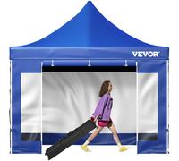 VEVOR Tonnelle Étanche Tente Pop-up Jardin Pavillon 3x3 m Parois Latérales Bleu