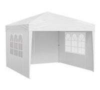 VEVOR Tonnelle pop-up 2,95x2,95 m avec parois latérales, fenêtres ventilées, blanc