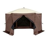 VEVOR Tonnelle Pop-Up Tente Moustiquaire 6 Côtés Abri Soleil Marron 3,51x3,51 m Marron