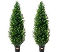VEVOR Topiaire Artificiel Cèdre 2PCS Fausse Plante Intérieur Extérieur 121,9 cm Vert