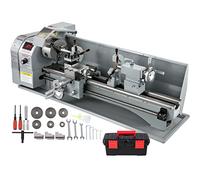 VEVOR Tour à Métaux de Précision 1100 W 220 x 750 mm Mini Tour à Bois à Vitesse Variable 50-2250±10% tr/min Tour Électronique Professionnel Tour Réglable en Métal pour Tournage Perçage Filetage Coupe