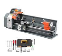 VEVOR Tour à Métaux d'Établi 220x762 mm 1100 W Tour Métaux Semi-Automatique pour Tournage et Filetage de Précision, Vis-Mère Électronique, Vitesse Variable Max. 2500 tr/min, avec Moteur Sans Balais
