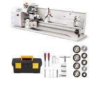 VEVOR Tour à Métaux d'Établi 220x762 mm 1100 W Tour Métaux Vitesse Variable | Pour 8 Filetages Métriques 8 Impériaux, Tournage, Perçage, Moletage, Max. 3000 tr/min, Engrenage Métal, Moteur sans Balais