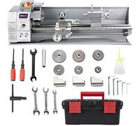VEVOR Tour à Métaux Mini de Haute Précision 220x600 mm, 750 W Électronique Professionnel de Vitesse Variable 50-3000 tr/min, Tour de Fraisage Polyvalent pour Traitement Métaux Perçage