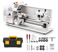 VEVOR – Tour de métal 220 x 402 mm, 650 W. Tour de métal pour travaux sur les métaux, idéal pour les ateliers. Vitesse variable jusqu'à 2500 tr/min, bouton d'arrêt d'urgence, 14 tarauds métriques de 0
