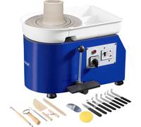 VEVOR Tour de potier Roue céramique Machine 350 W, Tour de potier électrique Machine 28 cm 300 tr/min Tour de potier, avec pédale & tablier Machine à façonner, Convient aux débutants, aux passionnés,