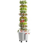 VEVOR Tour Hydroponique 10 Étages 50 Trous, Système de Culture Hydroponique pour Herbes, Fruits et Légumes, Jardin Vertical d'Intérieur avec Contrôle App, Roulettes, Réservoir d'Eau de 20 L et Pompe