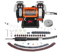 VEVOR Touret à Meuler 50 W Moteur sans Balais Polisseuse d’Établi 2980 tr/min avec 3 Meules 100+ Accessoires Machine de Polissage Fin et Grossier Meulage Élimination de la Rouille des Métaux Bijoux