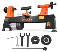 VEVOR Tour à Bois 375 W 254x465 mm Tour d'Établi à 5 Vitesses Réglables pour Débutants, Amateurs de Bricolage, Travail et Tournage du Bois, 650/1100/1600/2200/3200 tr/min, avec Porte-outil, Clés