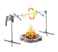 VEVOR Tourne Broche Électrique sur Pied, Charge 60 kg, 8 Niveaux de Hauteur, Barbecue à Méchoui Agneau Porcelet Rôtisserie, Moteur 38 W avec Broche 142 cm, Kit Rôtissoire Barbecue Universel en Inox