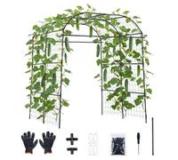 Tuteur VEVOR, treillis, support pour plantes grimpantes avec filet, arche de jardin, treillis, arche métallique pour plantes grimpantes d'extérieur, pois, haricots, courgettes, tomates, courges, fleur