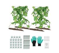 VEVOR Treillis de concombre pour plantes grimpantes, treillis de jardin pliable en métal pour lit surélevé, avec pinces pour plantes, support de plantes, pour tomates, courges, légumes, 90 x 140 cm