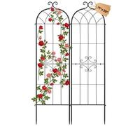 VEVOR Treillis de Jardin Métal 52,5x180 cm Support de Plante Grimpante Lot de 2 Treillis pour Rosiers, Tomates, Concombres, Fleurs Légumes Grimpants, avec Revêtement en Poudre, Système de Verrouillage