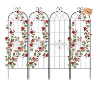 VEVOR Treillis de Jardin Métal 52,5x180 cm Support de Plante Grimpante Lot de 4 Treillis pour Rosiers, Tomates, Concombres, Fleurs Légumes Grimpants, avec Revêtement en Poudre, Système de Verrouillage