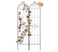 VEVOR Treillis de Jardin Métal 52,5x220 cm Support de Plante Grimpante Lot de 4 Treillis pour Rosiers, Tomates, Concombres, Fleurs Légumes Grimpants, avec Revêtement en Poudre, Système de Verrouillage