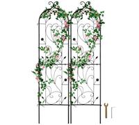 VEVOR Treillis jardin pour plantes grimpantes, 38 x 152 cm, treillis fleurs de jardin en métal antirouille, treillis de rosiers grimpants extérieur, support de concombres, pour cours, pelouses, 2pcs