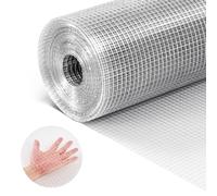 VEVOR, treillis métallique à mailles fines, 1,8 x 30,4 m, fil d'acier φ0,912 mm, maille 12,7 x 12,7 mm, galvanisé à chaud, rouleau de treillis, fil pour volières, fil pour lapins, fil pour poulets, fi