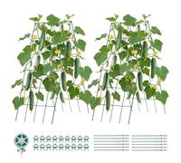 VEVOR Treillis pour Concombres 990x400 mm, Lot de 4, Treillis de Jardin | Support pour Plantes Grimpantes, Potager Surélevé, Haricots, Pois, Tomates, Fleurs, Cadre Métallique Antirouille, en Forme A