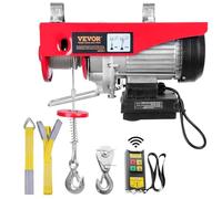 VEVOR Treuil à Câble Électrique 1000 kg Palan Électrique avec Télécommande sans Fil 1600 W Treuil-Palan 10 m/min Hauteur de Levage Câble Simple 12 m Moteur pour Garages Entrepôts Usines