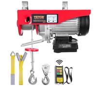 VEVOR Treuil à Câble Électrique 250 kg Palan Électrique avec Télécommande sans Fil 510 W Treuil-Palan 10 m/min Hauteur de Levage Câble Simple 12 m Moteur pour Garages Entrepôts Usines