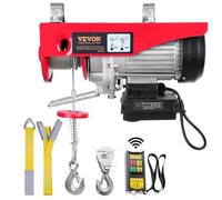 VEVOR Treuil électrique 600 kg 1150 W - Câble 12 m, 10 m/min, Télécommande sans fil, Arrêt d'urgence