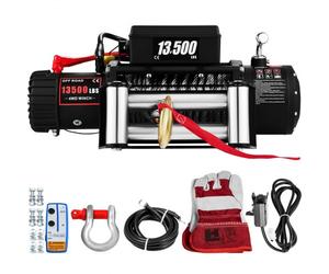 VEVOR Treuil Camion Treuil Quad Treuil 12v Remorque Corde de Treuil Électrique 6120KG 12v avec télécommande pour Atv Utv (ligne simple de 6120KG)