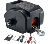 VEVOR Treuil électrique, 12 V DC 300 W, treuil de bateau réversible pour bateaux jusqu'à 900 kg, mode power-in, power-out & roue libre pour bateaux avec télécommande filaire & manivelle