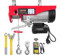 VEVOR Treuil électrique 125kg à 250kg Hauteur de levage 12m Treuil à moteur 510W Moteur en cuivre Poulie 10m/min Vitesse de levage Palan avec télécommande sans fil Palan à câble Palan à chaîne