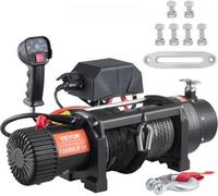 VEVOR Treuil électrique 12V 13000lbs/5897kg Treuil moteur offroad Treuil électrique Câble en nylon 12 brins avec contrôleur 2 en 1 Noir Convient aux SUV de taille moyenne et grande, aux camions et mêm