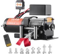 VEVOR Treuil électrique 12V 3000lbs/1361kg Treuil moteur offroad Treuil électrique Câble d'acier avec télécommande sans fil Noir Idéal pour les SUV de taille moyenne et grande, les camions et même les
