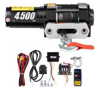 VEVOR Treuil électrique 13M en acier inoxydable, 12V treuil électrique pour camion, 2,5 kW treuil électrique pour moteur câble synthétique, 4.500 livres télécommande, treuil de modélisme palan