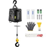 VEVOR Treuil électrique 2 en 1 498,95kg Capacité de charge Palan à câble Vitesse de levage ≥4m/min Treuil à moteur 7m de hauteur de levage Palan à câble 1500W Palan à câble 2 modes deManuel/Sans fil