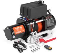 VEVOR Treuil électrique 2722 kg 12 V CC, treuil pour camion avec corde synthétique Φ0,6 x 1676,4 cm, guide-câble, télécommande sans fil et filaire, étanche IP55, pour SUV, tout-terrain, camion, bateau