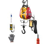 VEVOR Palan Électrique Portable 2 en 1 Treuil Électrique 300 kg Treuil de Levage 1500 W pour Usine Entrepôt Garage, Hauteur de Levage 30 m Vitesse 18,9 m/min, avec Télécommande Filaire et sans Fil