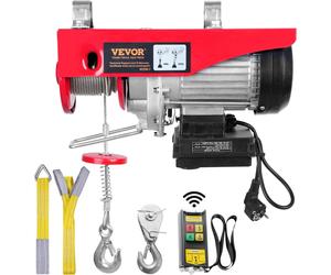 VEVOR Treuil électrique 500kg à 1000kg Hauteur de levage 12m Treuil à moteur 1600W Moteur en cuivre Poulie 10m/min Vitesse de levage Palan avec télécommande sans fil Palan à câble Palan à chaîne
