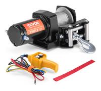 VEVOR Treuil électrique 907 kg, 12 V CC treuil pour VTT/UTV avec câble en acier à 7 brins de Φ0,4 x 1188,7 cm, télécommande à distance filaire, étanchéité IP55, pour remorquage ,VTT, UTV, tout-terrain