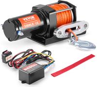 VEVOR Treuil électrique, capacité de traction de 3500 lb, treuil ATV/UTV 12 V DC avec Φ3/16 pouces x 39 pieds 12 brins de câble synthétique, guide-câble en aluminium, télécommande filaire, IP55 étanch